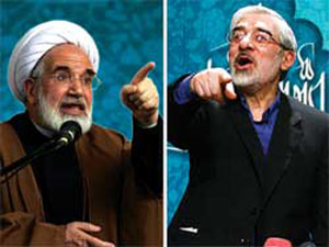نتیجه تصویری برای میرحسین موسوی و کروبی و منتظری