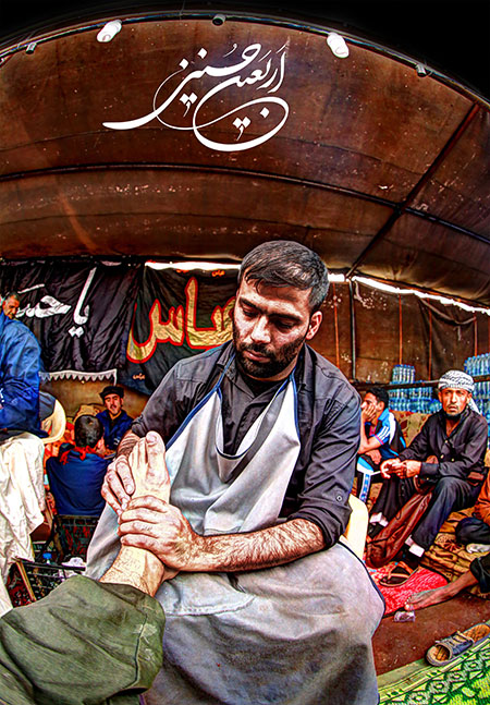 خادم زوار اربعین امام حسین (ع) - مشایه الأربعین - Arbaeen - پیاده روی اربعین 