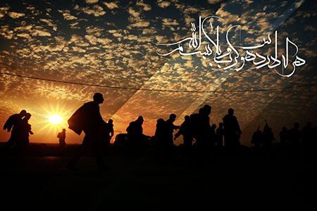 غروب مسیر پیاده روی اربعین - Arbaeen