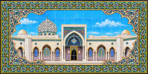 تصویر کاشی کاری از گنبد حرم حضرت رقیه (س)